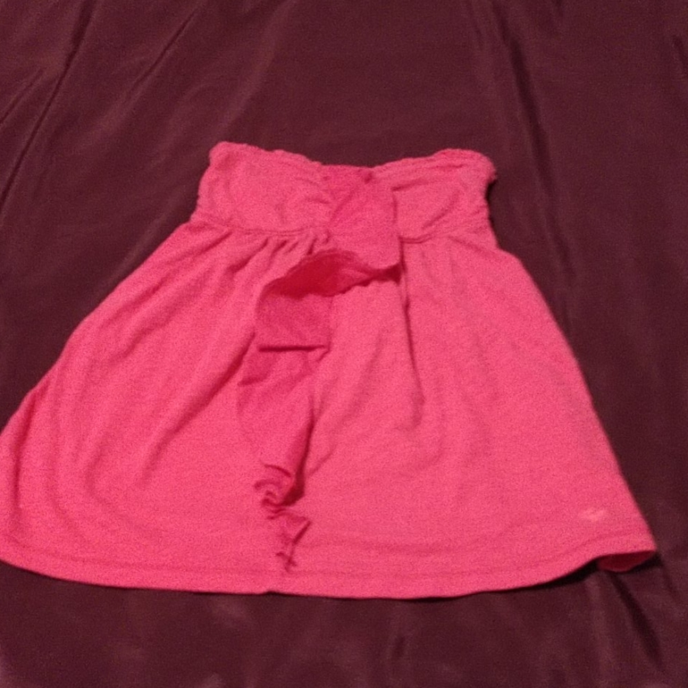 A&F Pink Ruffle Babydoll Strapless Tank Size S